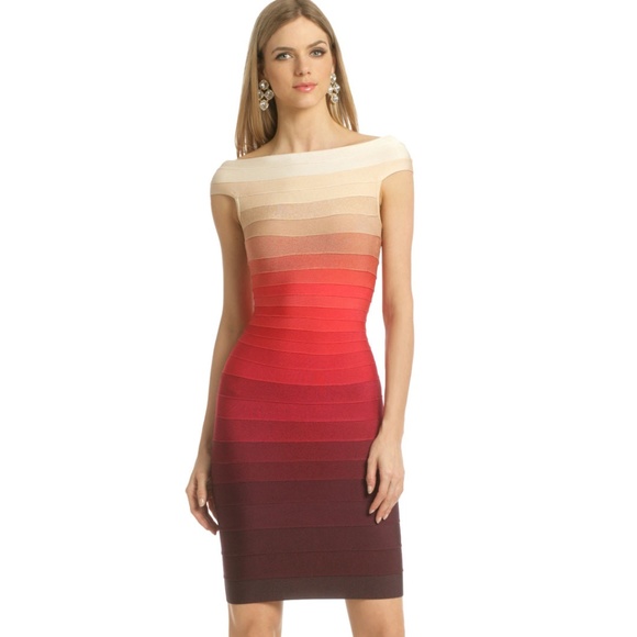 Herve Leger Dresses & Skirts - Herve Leger Volcanic Ombre Sheath Dress